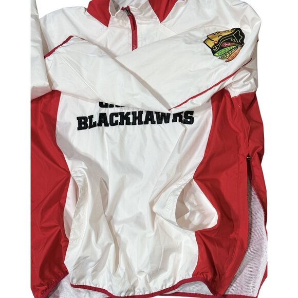 Chicago Blackhawks Size M Men Jacket White/Red Zip-Up Lightweight Windbreaker - Picture 10 of 14